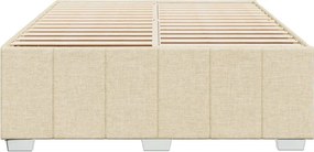 vidaXL Σκελετός Κρεβατιού Χωρίς Στρώμα Κρεμ 140x200 εκ.Υφασμάτινο