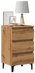 Ντουλάπι κρεβατιού με μεταλλικά πόδια Artisan Oak 40x35x69 cm