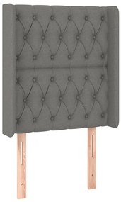 vidaXL Κρεβάτι Boxspring με Στρώμα &amp; LED Σκ.Γκρι 80x200 εκ. Υφασμάτινο