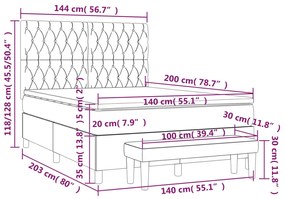 ΚΡΕΒΑΤΙ BOXSPRING ΜΕ ΣΤΡΩΜΑ ΑΝΟΙΧΤΟ ΓΚΡΙ 140X200 ΕΚ. ΥΦΑΣΜΑΤΙΝΟ 3136837