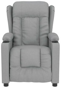 vidaXL Πολυθρόνα Μασάζ Ανοιχτό Γκρι Υφασμάτινη