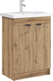 vidaXL Ντουλάπι κάτω από τον νιπτήρα Artisan Δρυς 56 x 37,5 x 81 εκ