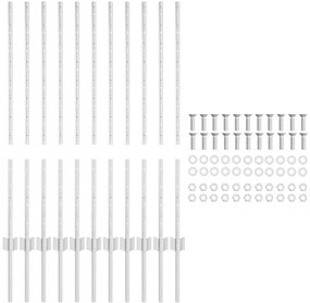 vidaXL Πό posts φράχτη 22 pcs Ασημί 100 cm Γαλβανισμένος χάλυβας