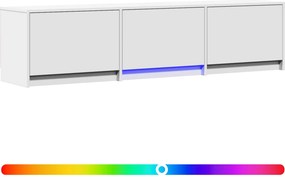 vidaXL Τηλεοπτική βιβλιοθήκη με LED 165 x 34 x 40 εκ. Λευκό