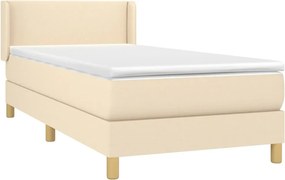 vidaXL Κρεβάτι Boxspring με Στρώμα Κρεμ 80 x 200 εκ. Υφασμάτινο