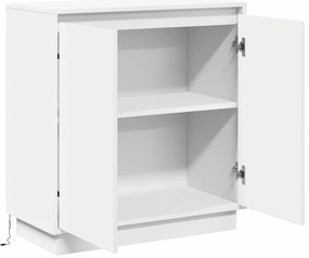 vidaXL Κομοδίνο με ράφι Λευκό 71 x 34.5 x 75 εκ. Επεξεργασμένο ξύλο