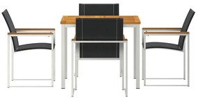 vidaXL Σέτ φαγητού για κήπο 5 pcs Καφέ Στερεό Ξύλο Ακακίας