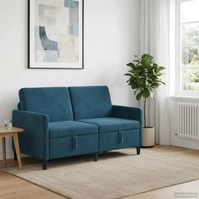 vidaXL Καναπές με Αποθήκευση Μπλε 152 x 78 x 87 εκ Πολυεστέρας