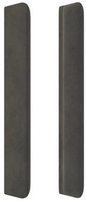 Κεφαλάρι με Πτερύγια Σκούρο Γκρι 183x16x118/128 εκ. Βελούδινο - Γκρι