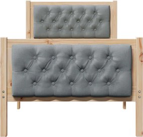 VidaXL Σκελετός Κρεβατιού Ανοιχτό γκρι 75 x 190 cm