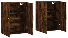 vidaXL Ντουλάπια Τοίχου 2 τεμ. Καπνιστή Δρυς 69,5 x 34 x 90 εκ.