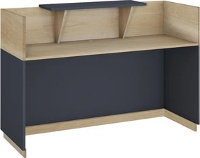 Γραφείο reception Lotus pakoworld σε χρώμα φυσικό - ανθρακί 140x70x110εκ