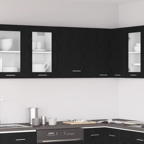 vidaXL Μαύρη Δρύινη Κρεμαστή Ντουλάπα 50x31x60 εκ., Φτιαγμένη από Ξύλο