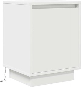 vidaXL Κομοδίνο με φώτα LED Λευκό 38x34x50 cm
