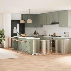 Διαχωριστικό Σκύλων/Πόρτα Πτυσσόμενο 10 Πάνελ 800εκ Ξύλο Λεύκας