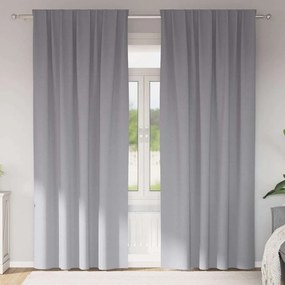 vidaXL Κουρτίνες 2 pcs Ανοιχτό γκρι 245 x 140 εκ. Πολυεστέρας