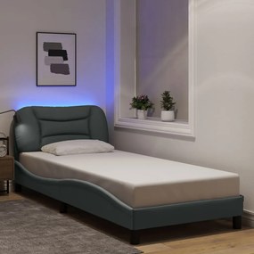 vidaXL Σκελετός Κρεβατιού με LED Χωρίς Στρώμα Αν. Γκρι 80x200 εκ.