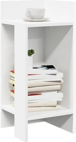 vidaXL Πλαϊνά Τραπεζάκια 2 τμχ με ράφι Λευκό 25,5x27x60 cm