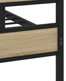 vidaXL Σκελετός Κρεβ. Χωρίς Στρώμα Sonoma Δρυς 160x200 εκ. Μεταλλικό