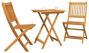 vidaXL Σετ Μπιστρό Κήπου 3 pcs Καφέ Στερεό Ξύλο Ακακίας