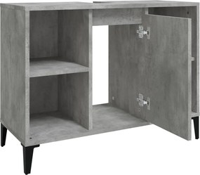 vidaXL Ντουλάπι Νιπτήρα Γκρι Σκυρ. 80 x 33 x 60 εκ. Επεξεργασμένο Ξύλο