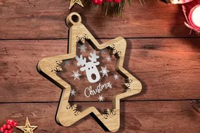 Σετ των 3 Intra απο ξύλο plywood 3mm-4mm πάχος Χριστουγεννιάτικο στολίδι ελαφιού, διακόσμηση σπιτιού Δίασταση 5x3 cm INTRAFABR-82408027