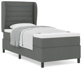 vidaXL κρεβάτι box spring  με στρώμα σκούρο γκρι 80x200 εκ. ύφασμα