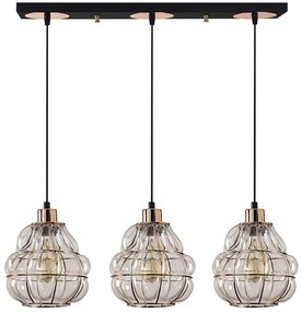 Φωτιστικό Οροφής - Ράγα Safderun 521SHN3334 Φ70x111cm 3xE27 40W Copper-Black Opviq