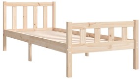vidaXL Πλαίσιο Κρεβατιού 75 x 190 εκ. από Μασίφ Ξύλο Small Single