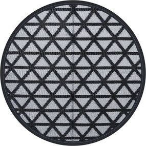 vidaXL Χαλί εξωτερικού χώρου ARAKIL Μαύρο Ø160 cm PP