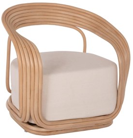 Πολυθρόνα DUCHESS C9478 Φυσικό Rattan με Εκρού Μαξιλάρι 81x59x70Y εκ. 81x59x70 εκ.