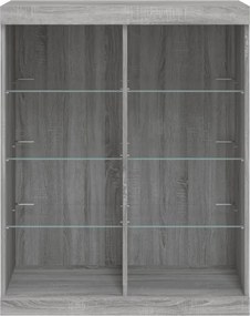 vidaXL Μπουφές με LED Γκρι Sonoma 81 x 37 x 100 εκ.