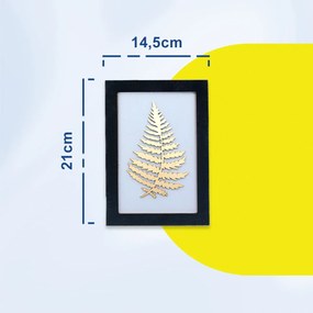Ξύλινο Κάδρο Τοίχου σε 2 Χρώματα με Χρυσό Σχέδιο 14.5x21cm