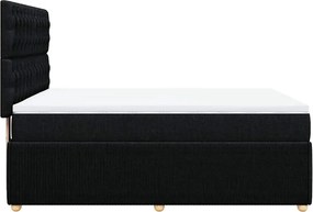 vidaXL Κρεβάτι Boxspring με Στρώμα Μαύρο 140x190 εκ. Υφασμάτινο