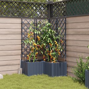 vidaXL Γλάστρα Κήπου με Πέργκολα 3 τεμ Γκρι 80x80x143 εκ