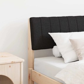 vidaXL Ταπετσαρισμένο κεφαλάρι Μαύρο 75 cm Στερεά ξυλεία πεύκου