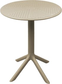Τραπεζαρία Mercon Hush pakoworld σετ 3τεμ cappuccino PP Φ60x75εκ