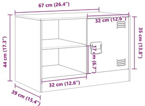 Έπιπλα Τηλεόρασης 2 τεμ. Μουσταρδί Κίτρινο 67x39x44 εκ. Ατσάλι - Κίτρινο