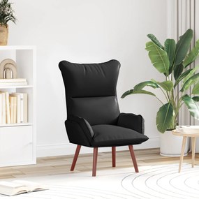 vidaXL Χαλαρωτική Πολυθρόνα Μαύρη Συνθετικό Δέρμα