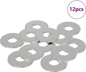 vidaXL Βίδες 12 pcs Ασημί 12 x 12 x 1,2 χιλ Σίδερο