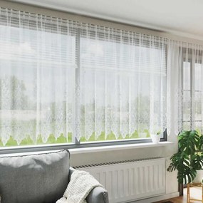 vidaXL Κουρτίνες με κουρτίνες Λευκό 400 x 180 εκ Πολυεστέρας