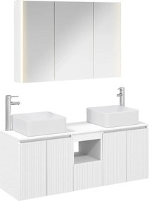 vidaXL Σετ Ντουλαπιών Μπάνιου 4 pcs Λευκό Επεξεργασμένο Ξύλο
