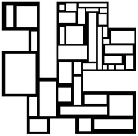 Διακοσμητικό Τοίχου Squares 279ENZ1182 50x50cm Black Wallity Μέταλλο