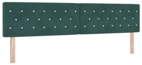 vidaXL Κρεβάτι Box Spring με Στρώμα Σκούρο Πράσινο 200x200 cm Βελούδο