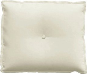 vidaXL Μαξιλάρι Πλάτης Κρεμ 60 x 50 cm Υφασμάτινο Κορντουρά