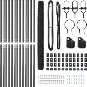 vidaXL Στύλος Περιφράξεων Γκρι 25 x 1,6 μ (36 χλστ πλέγμα)