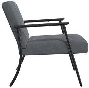 vidaXL Πολυθρόνα Σκούρο Γκρι 59 x 75 x 78 εκ Βελούδο