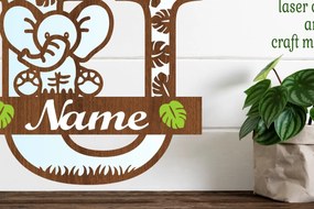 Intra απο ξύλο plywood Χρώμα wenge 3mm-4mm πάχος - Μονόγραμμα με κεφαλαίο ελέφαντα U Δίασταση 30x20 cm INTRAFABR-90732568