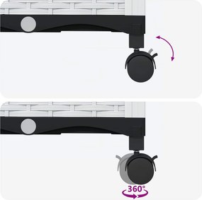 vidaXL Κήπος Γλαστράκι με Ροδάκια Λευκό 120 x 40 x 29 cm PP
