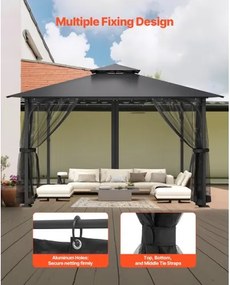 VEVOR Replacement Mesh Gazebo Netting Screen for 10x10x 6.7 ft Patio, Net Only